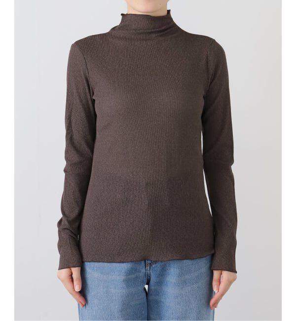  「【洗える】ラメリブハイネックカットソー」|Tシャツ・カットソー|