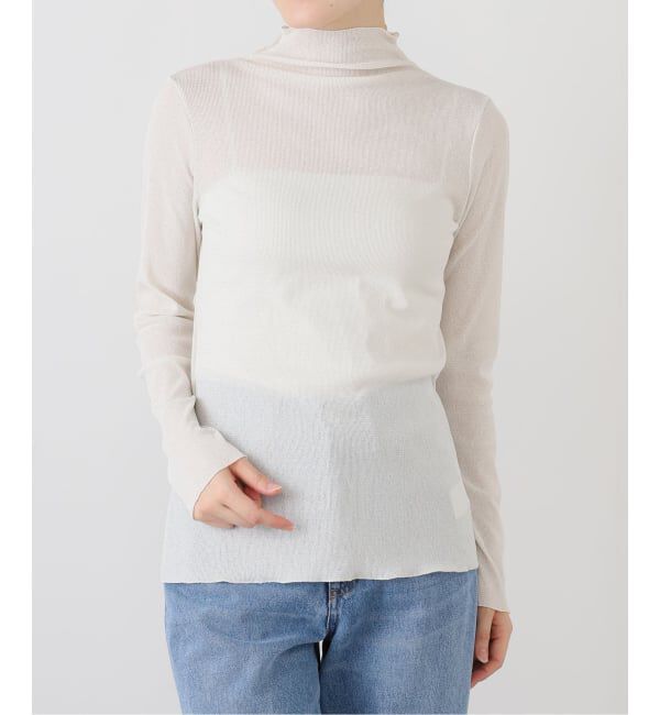  「【洗える】ラメリブハイネックカットソー」|Tシャツ・カットソー|