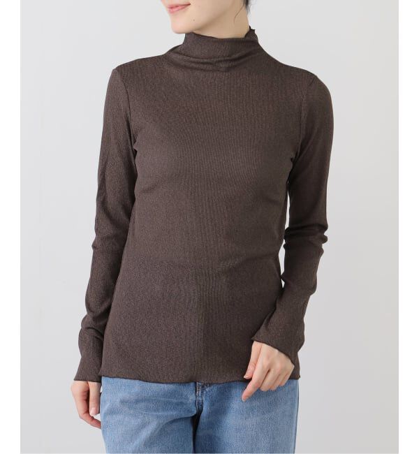  「【洗える】ラメリブハイネックカットソー」|Tシャツ・カットソー|