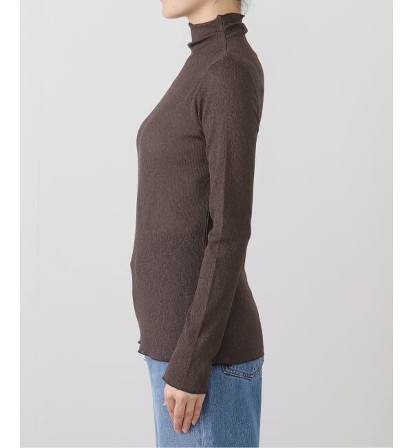  「【洗える】ラメリブハイネックカットソー」|Tシャツ・カットソー|