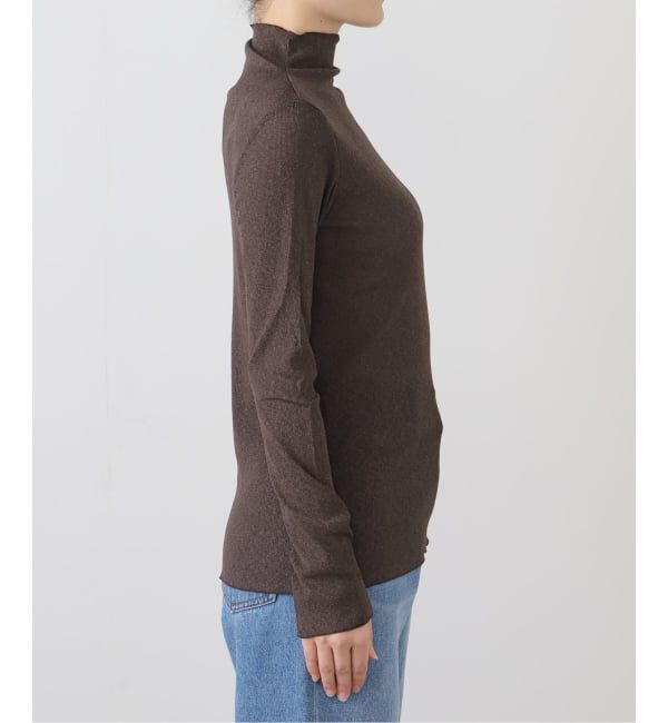  「【洗える】ラメリブハイネックカットソー」|Tシャツ・カットソー|