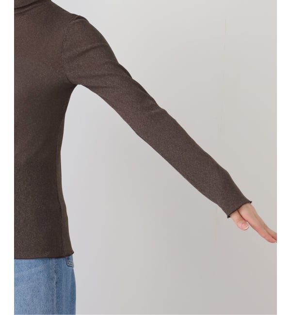  「【洗える】ラメリブハイネックカットソー」|Tシャツ・カットソー|