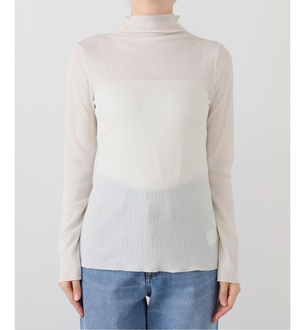  「【洗える】ラメリブハイネックカットソー」|Tシャツ・カットソー|