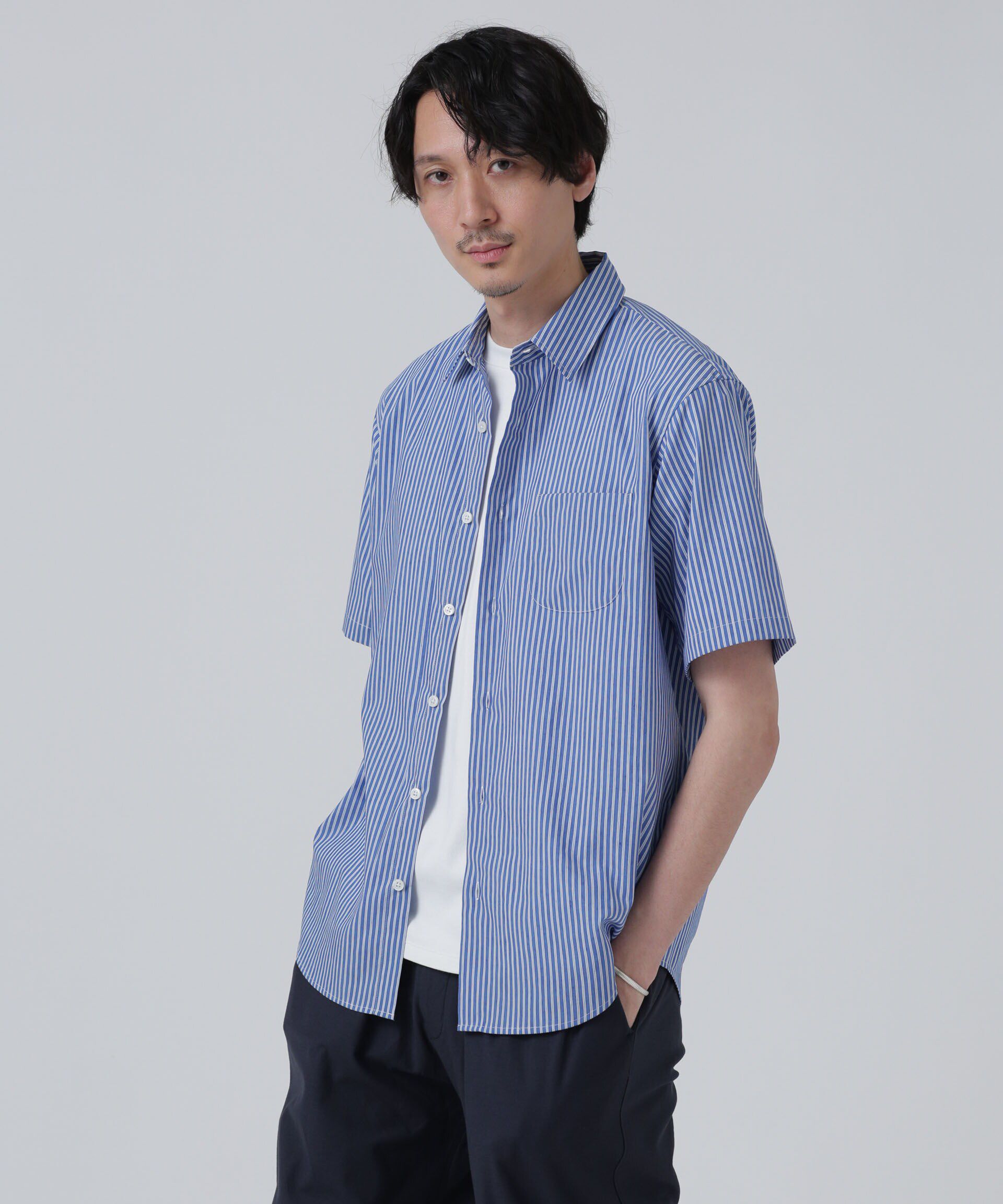 nano･universe「LB.03/「ICE FLOW LINEN」バリエーションシャツ 半袖」|シャツ・ブラウス|