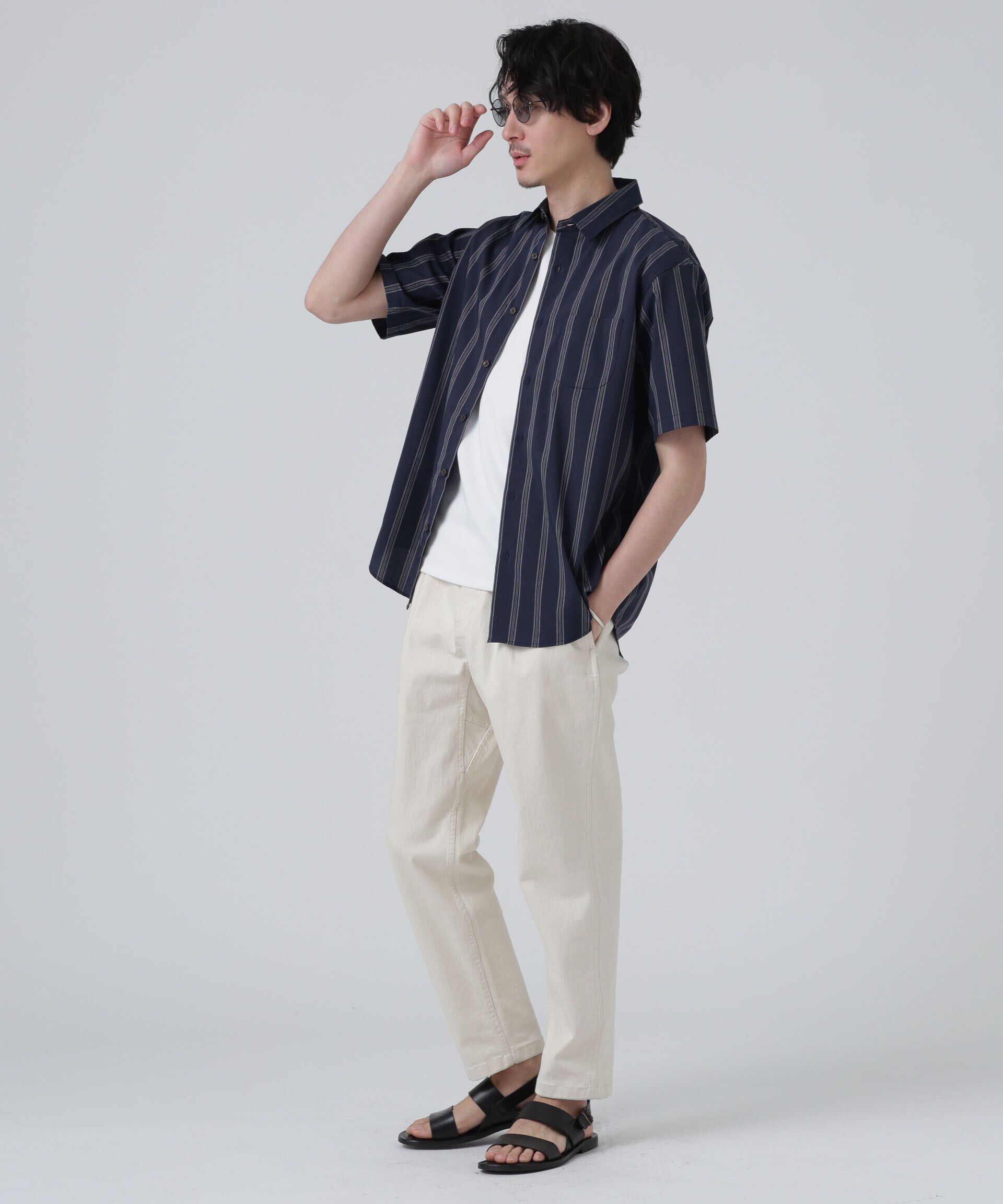nano･universe「LB.03/「ICE FLOW LINEN」バリエーションシャツ 半袖」|シャツ・ブラウス|