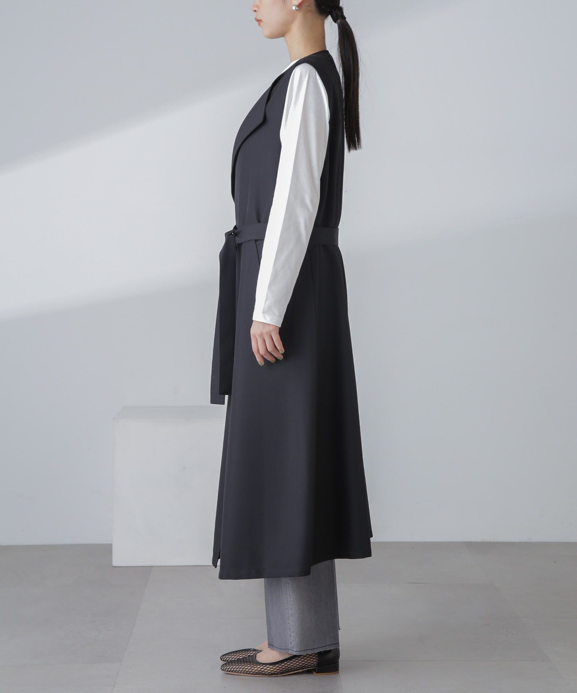 nano･universe「撥水&花粉ガード加工ロングジレ」|ベスト・ジレ|