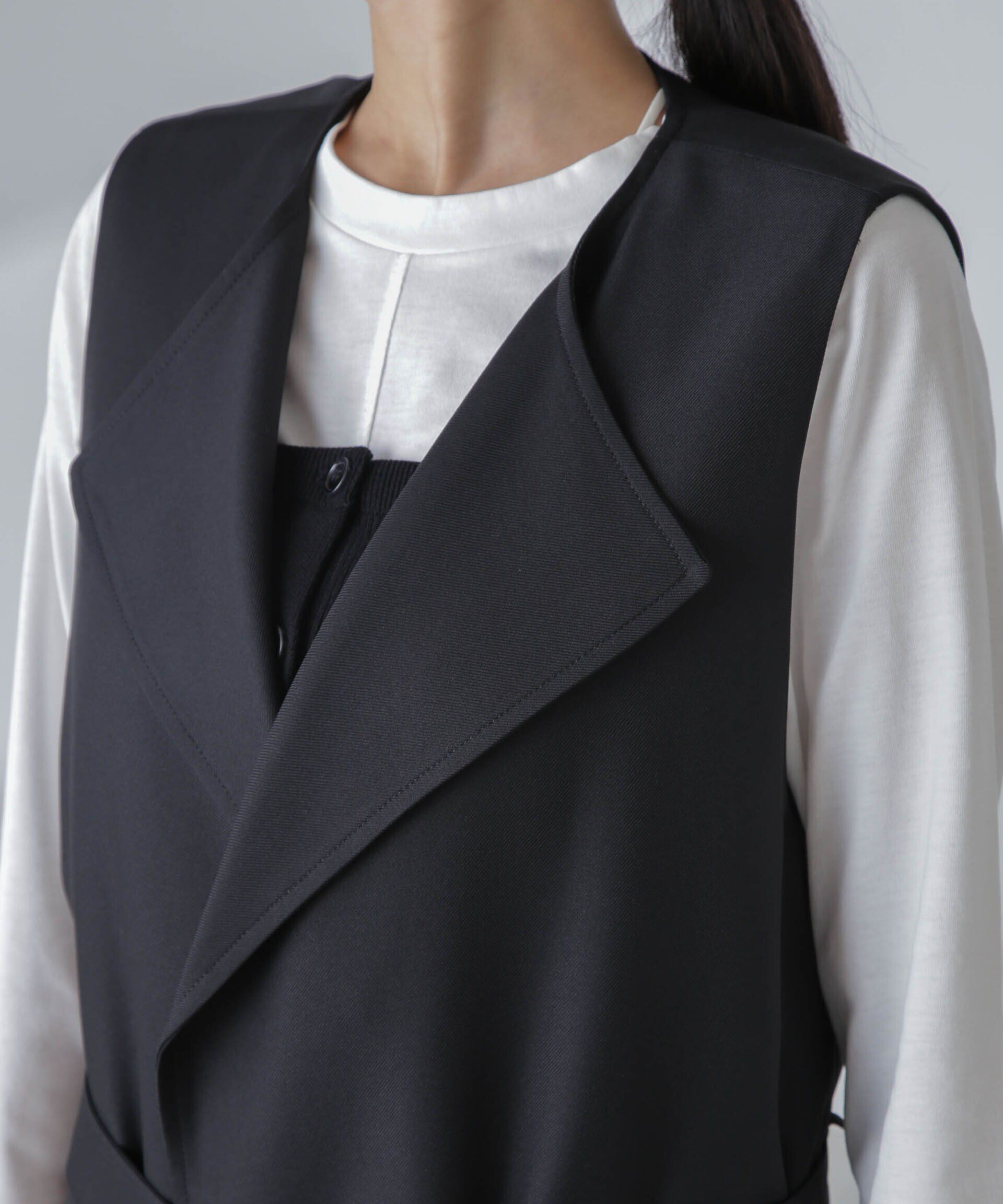 nano･universe「撥水&花粉ガード加工ロングジレ」|ベスト・ジレ|