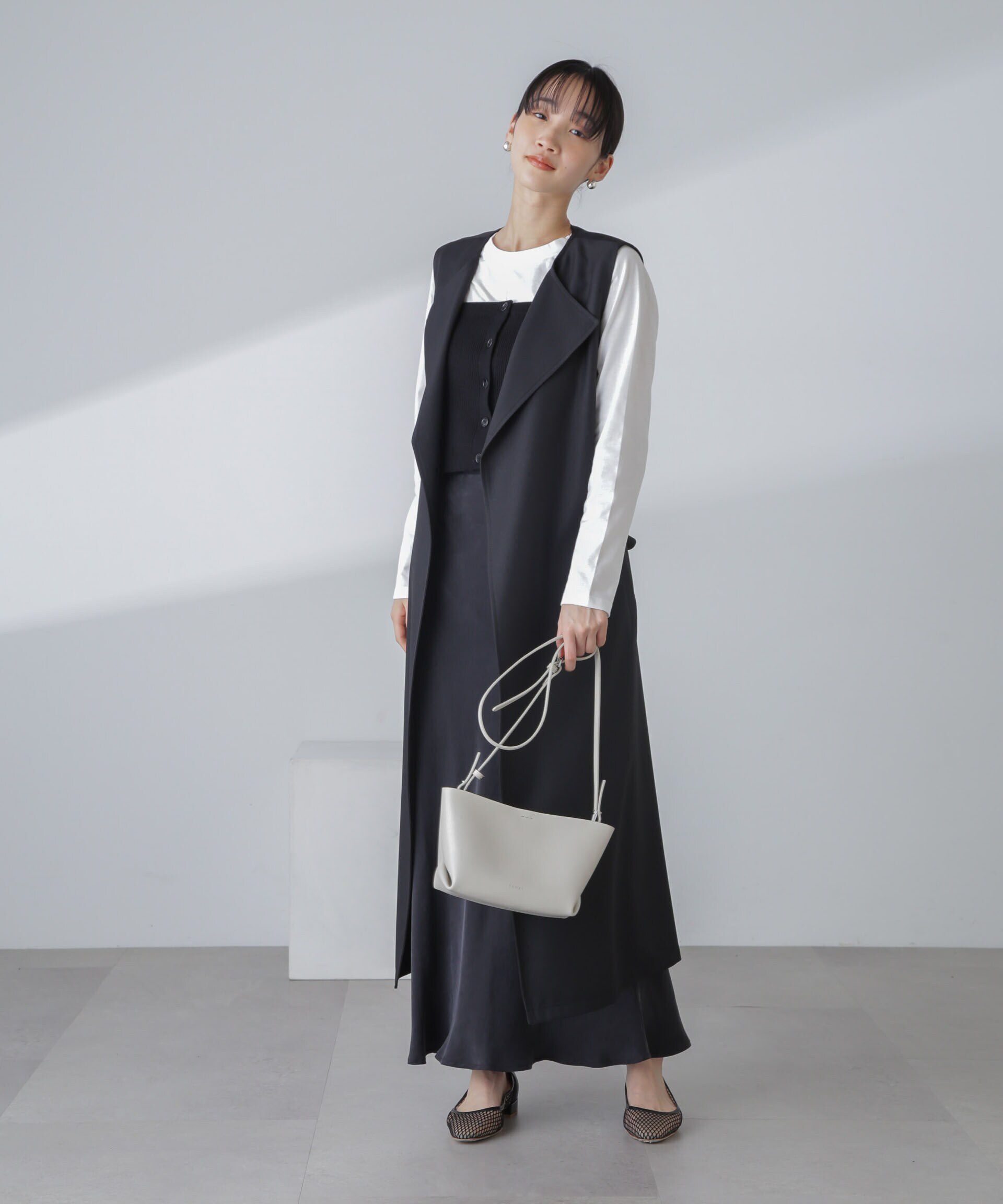 nano･universe「撥水&花粉ガード加工ロングジレ」|ベスト・ジレ|