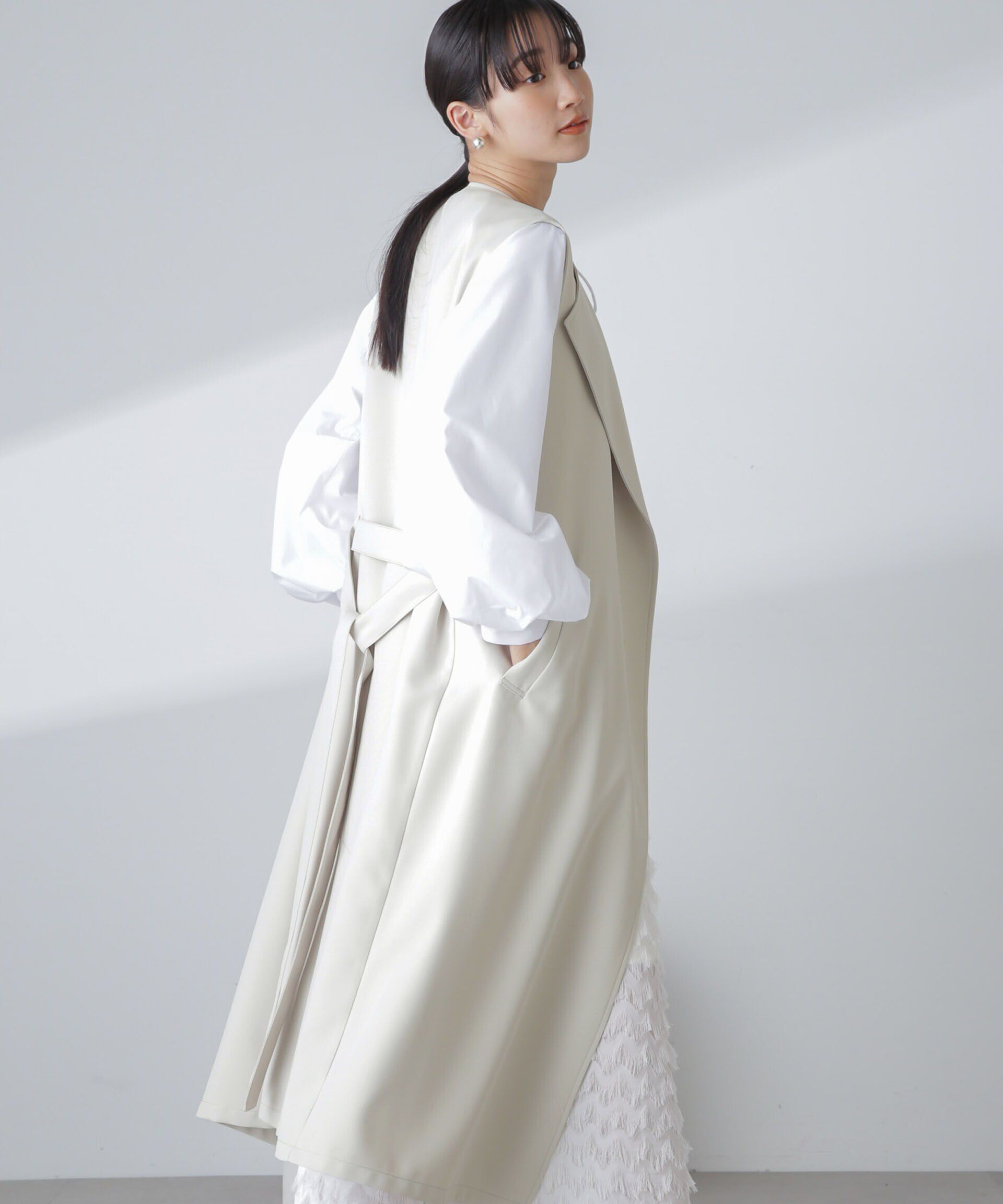 nano･universe「撥水&花粉ガード加工ロングジレ」|ベスト・ジレ|