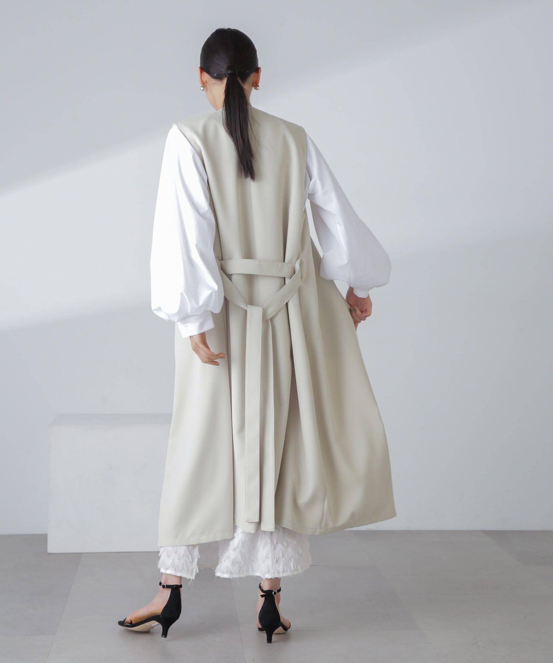 nano･universe「撥水&花粉ガード加工ロングジレ」|ベスト・ジレ|