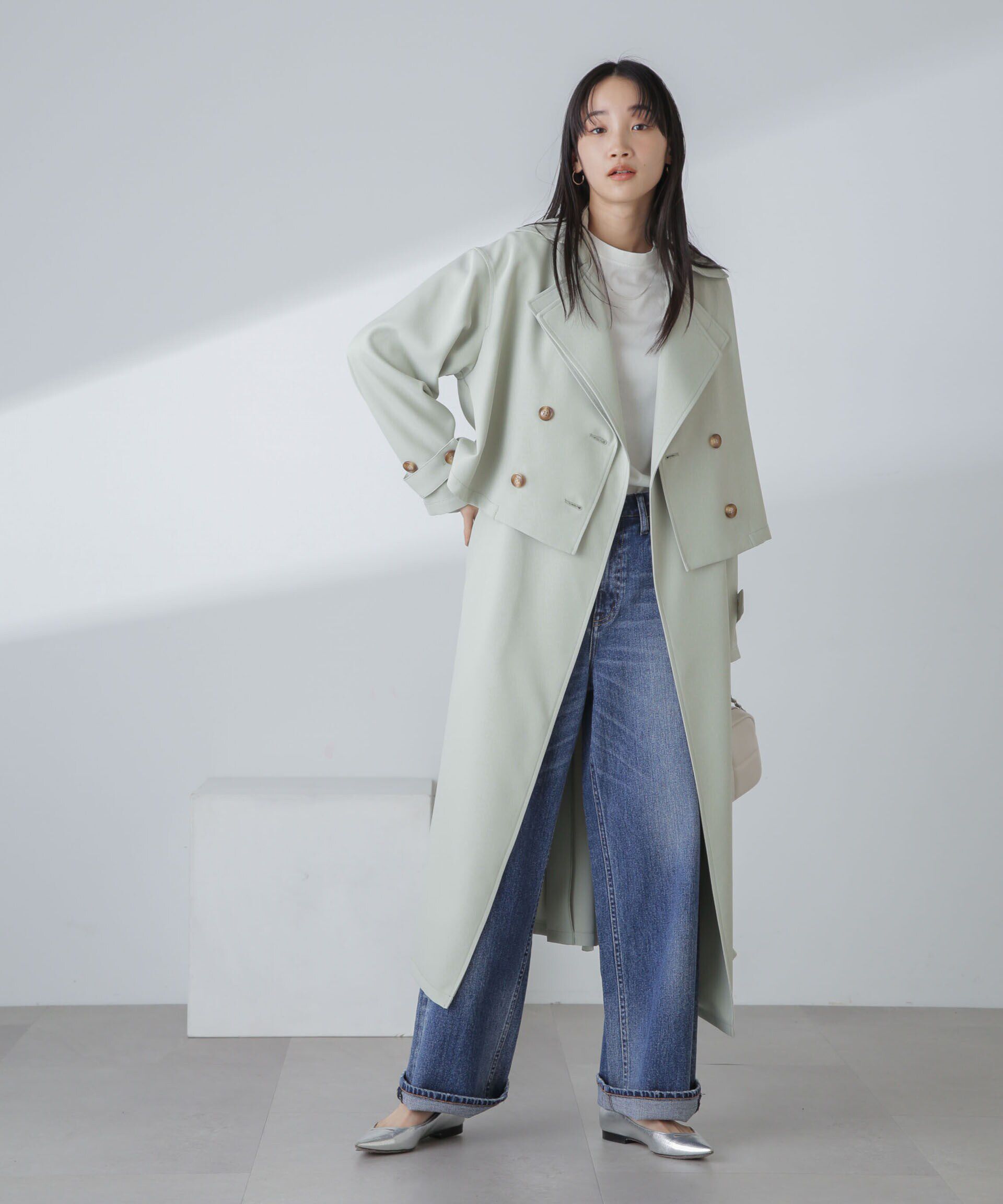 nano･universe「撥水&花粉ガード加工ロングジレ」|ベスト・ジレ|