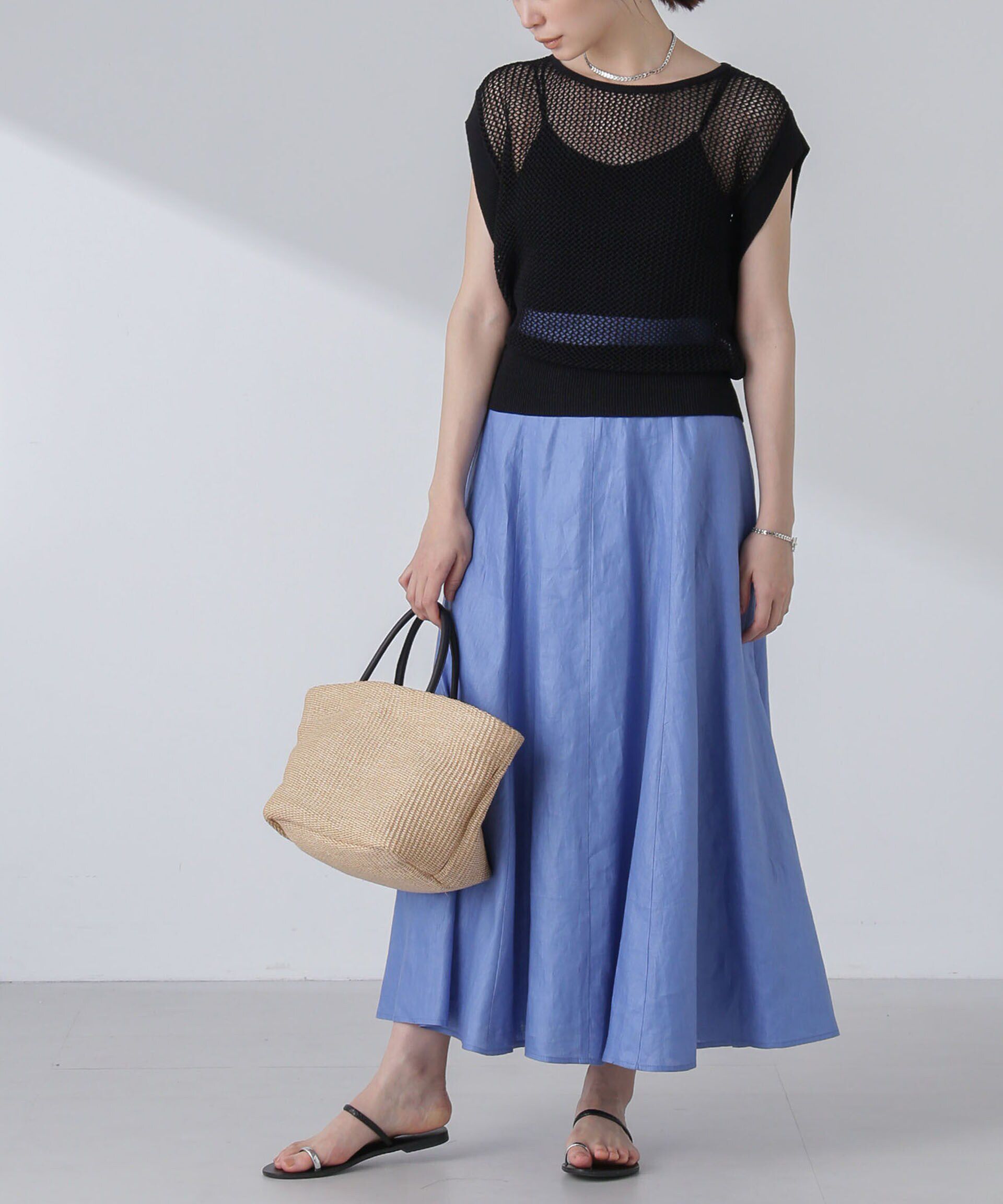 nano･universe「リネンフレアスカート(セットアップ可)」|スカート|