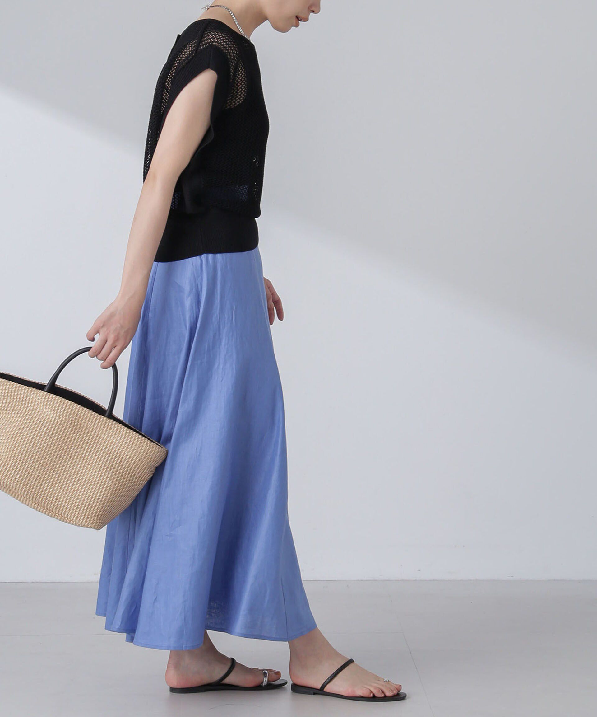 nano･universe「リネンフレアスカート(セットアップ可)」|スカート|