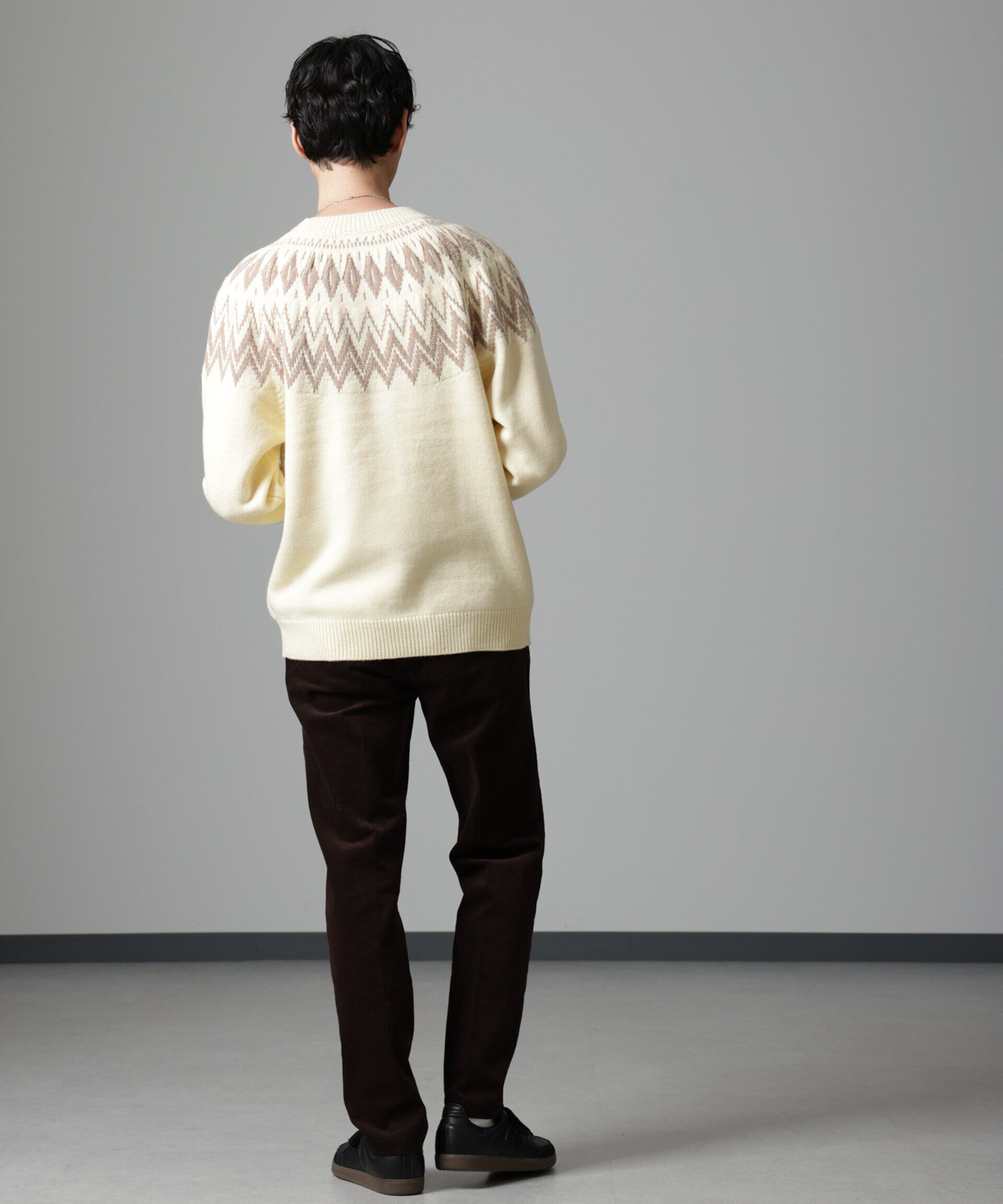 nano･universe「ノルディック柄クルーネックニット」|ニット・セーター|