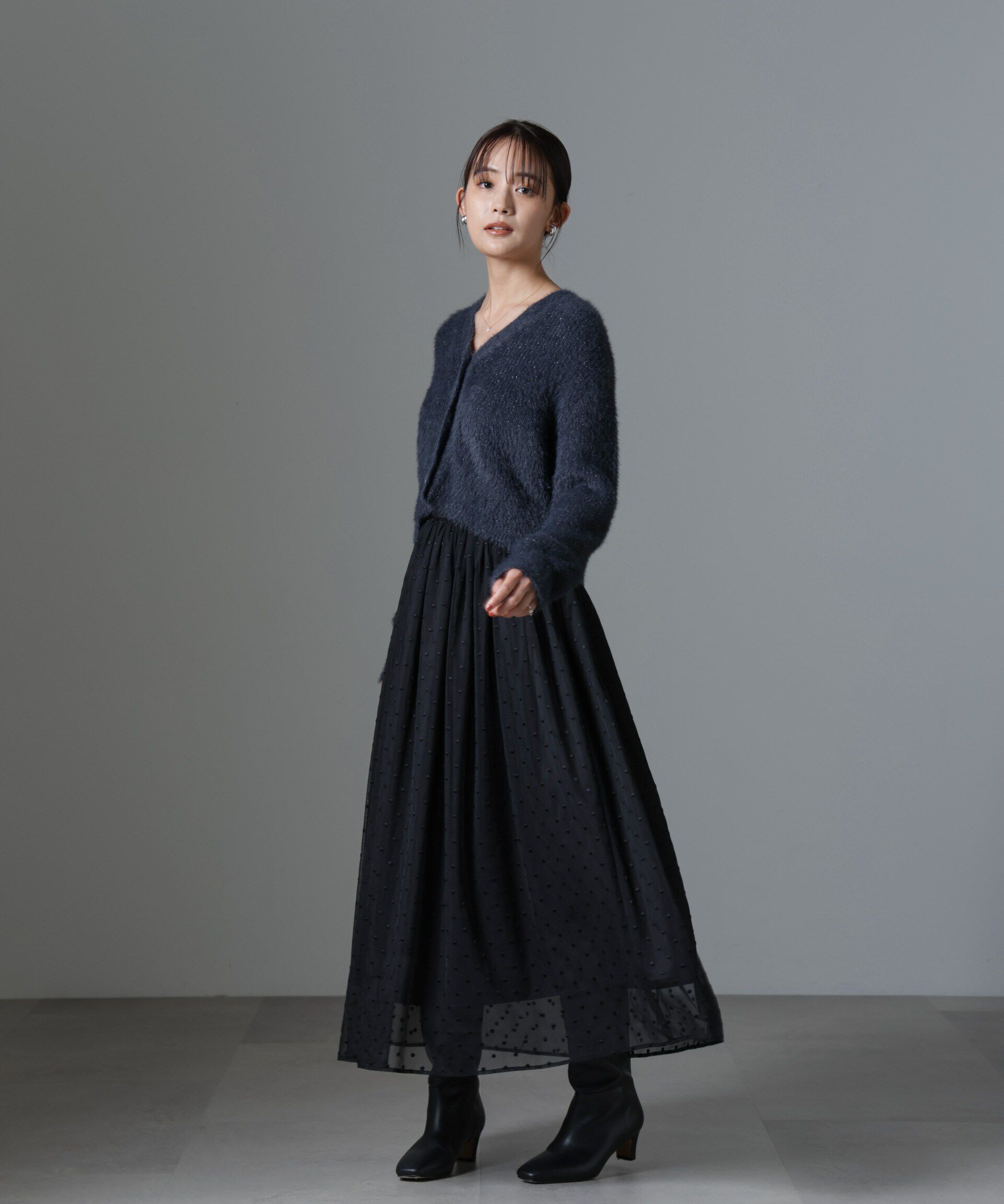 nano･universe「ドット刺繍チュールギャザースカート」|スカート|