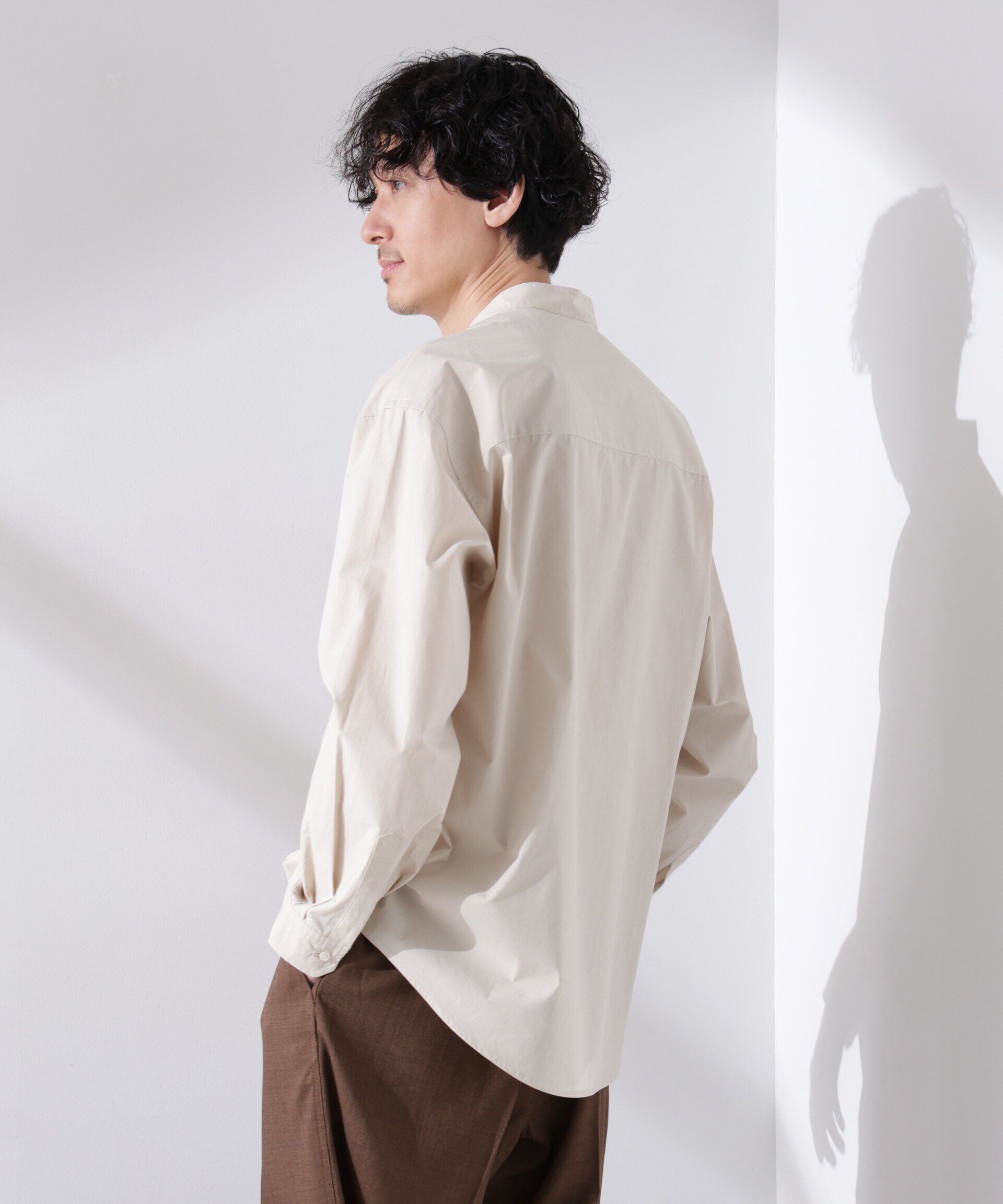 nano･universe「「大人のワイドシャツ」バンドカラー 長袖」|シャツ・ブラウス|