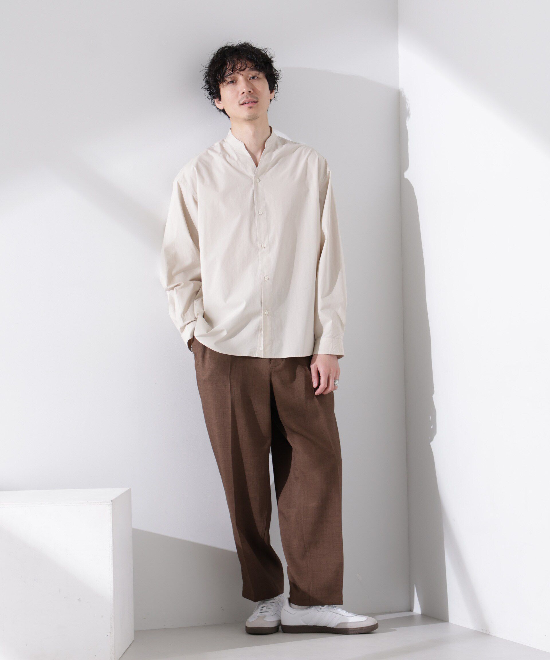 nano･universe「「大人のワイドシャツ」バンドカラー 長袖」|シャツ・ブラウス|