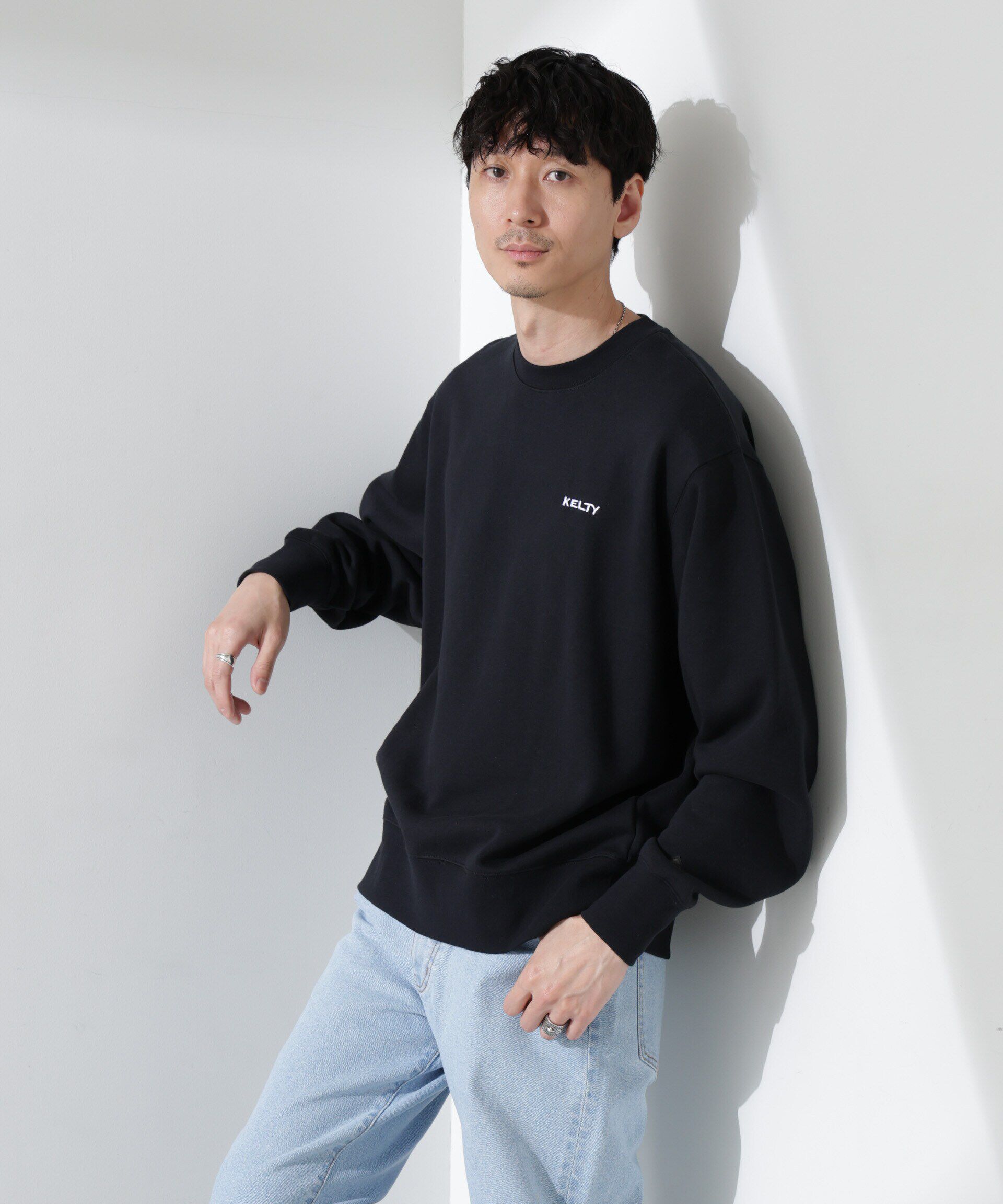 nano･universe「｢KELTY&times;NANO universe｣ミニロゴクルーネックスウェット」|Tシャツ・カットソー|ブラック