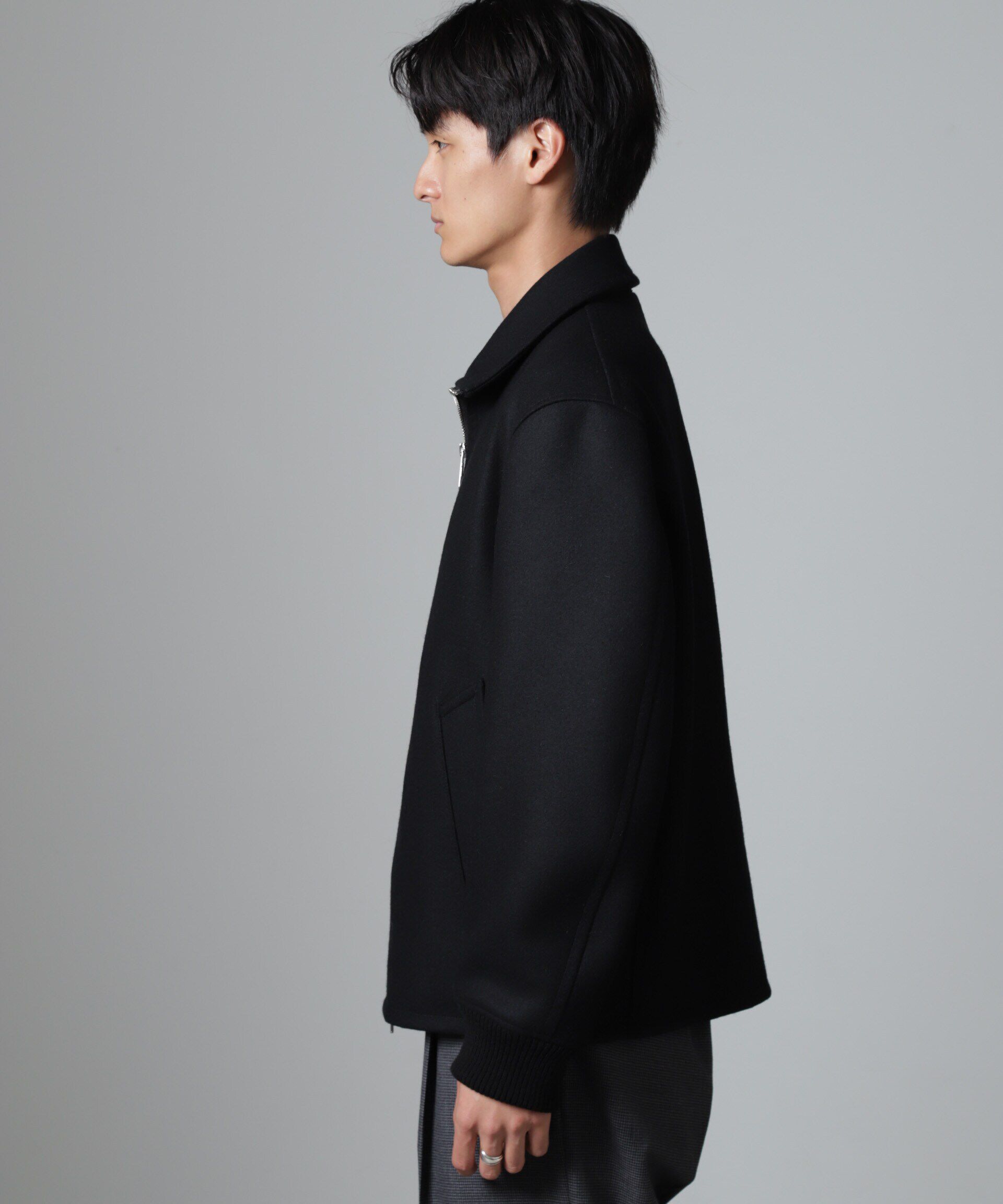 nano･universe「ハードプレスメルトンジップアップブルゾン」|ブルゾン・スタジャン|