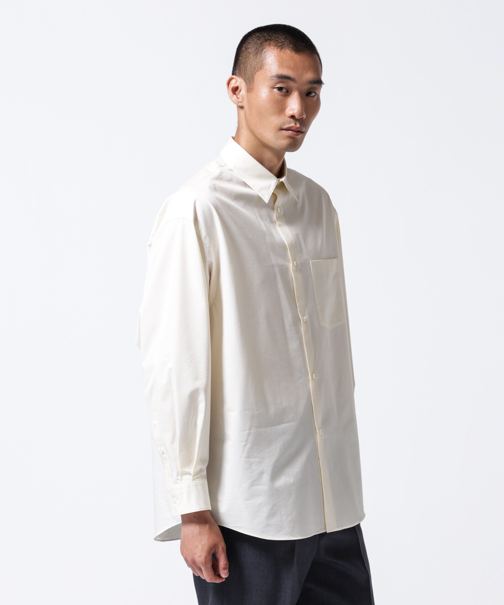 nano･universe「「ASSEMBLANC」タイニーカラーオーバーサイズシャツ」|シャツ・ブラウス|