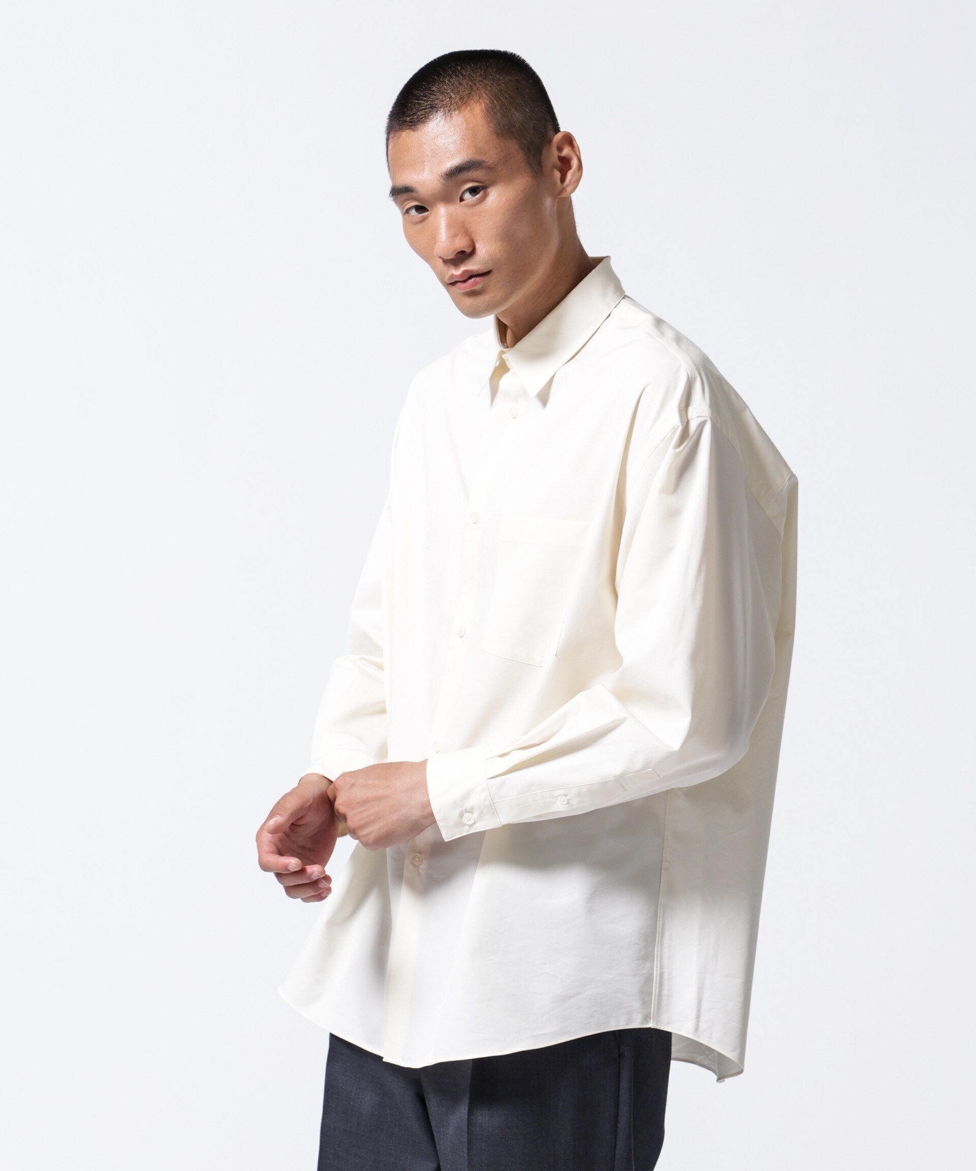 nano･universe「「ASSEMBLANC」タイニーカラーオーバーサイズシャツ」|シャツ・ブラウス|