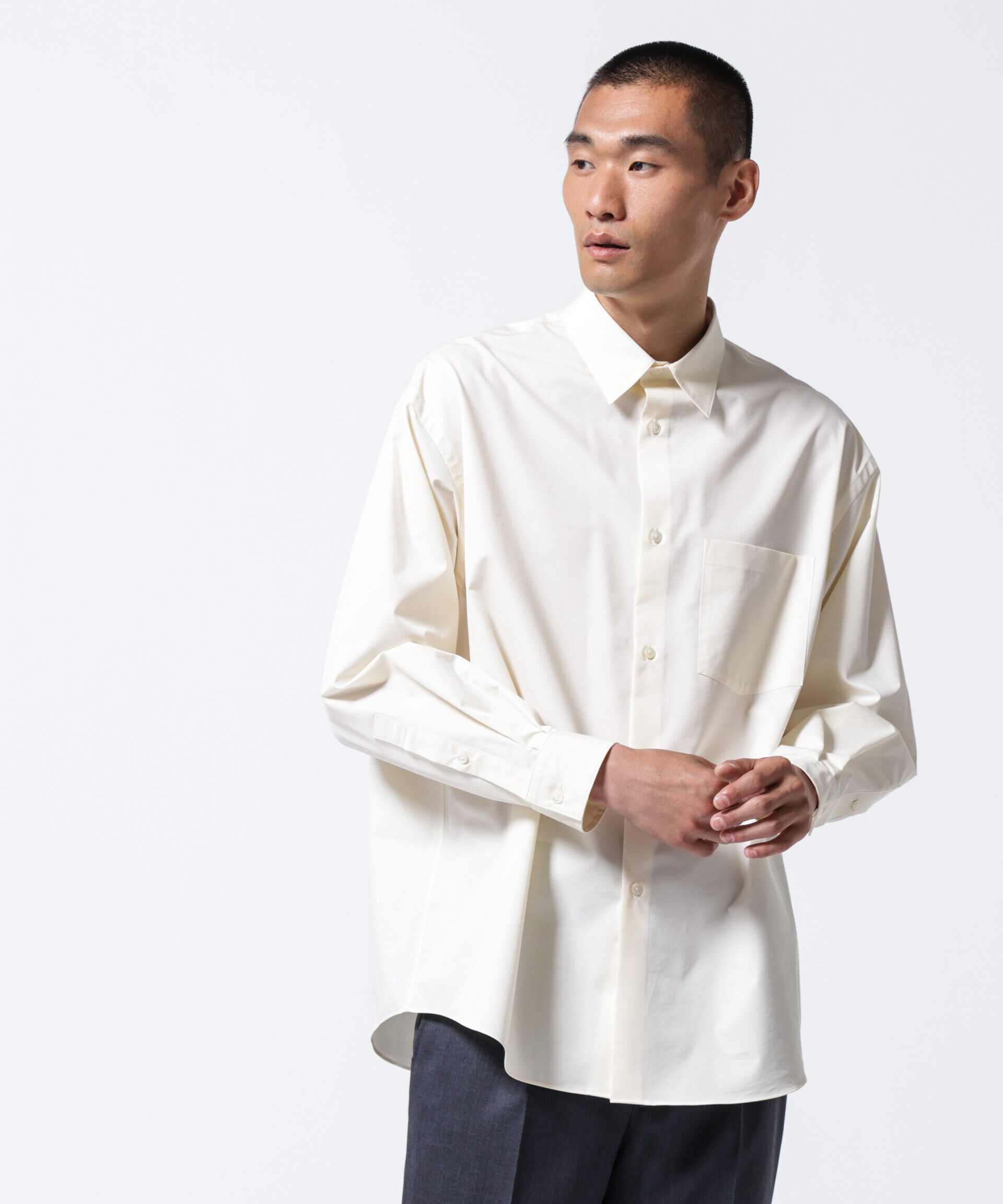 nano･universe「「ASSEMBLANC」タイニーカラーオーバーサイズシャツ」|シャツ・ブラウス|