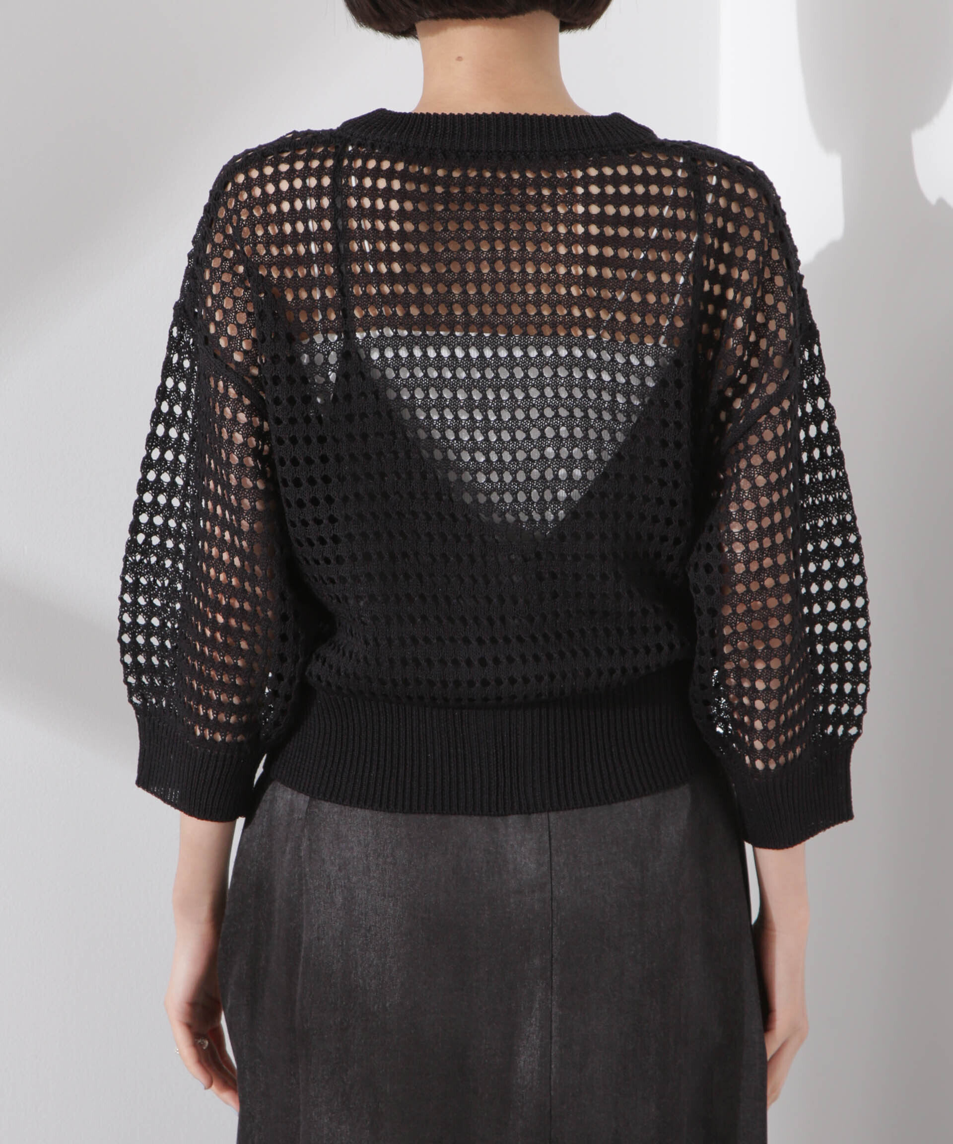 nano･universe「メッシュニットジップカーディガン」|ニット・セーター|