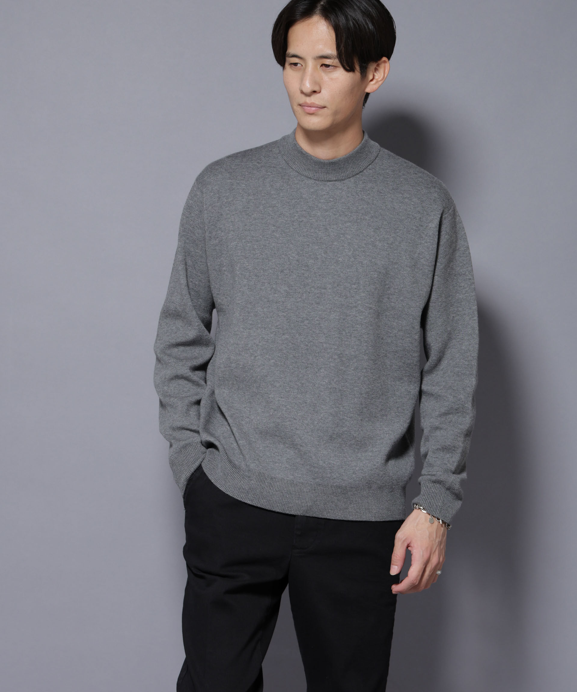 nano･universe「シルク混モックネックニット」|ニット・セーター|