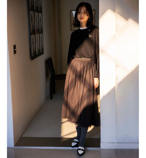 組曲「【人気商品追加分入荷！2WAY】ドットチュールリバーシブル スカート」|スカート|