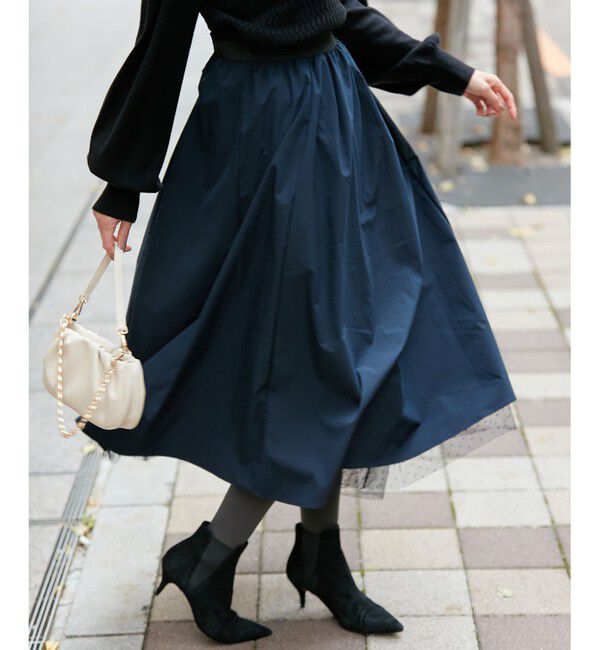 組曲「【人気商品追加分入荷！2WAY】ドットチュールリバーシブル スカート」|スカート|