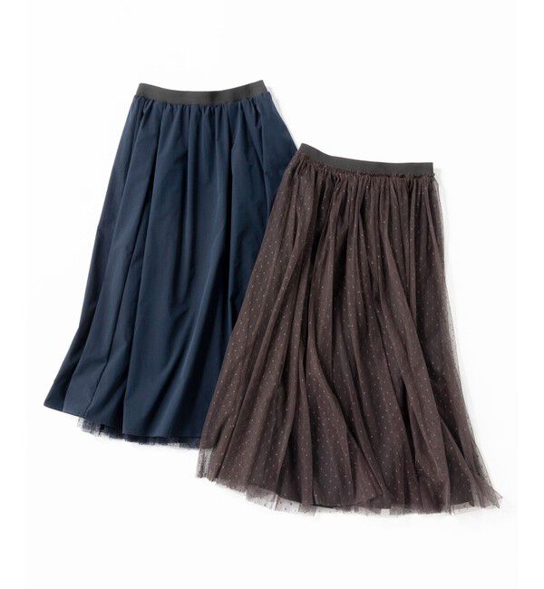 組曲「【人気商品追加分入荷！2WAY】ドットチュールリバーシブル スカート」|スカート|