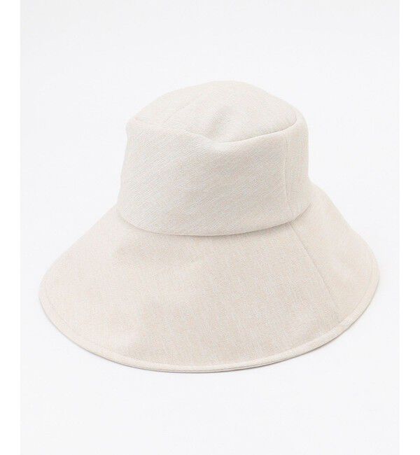 自由区「【洗える】フェイクリネンワイドブリム ハット」|キャップ・キャスケット|フラックス