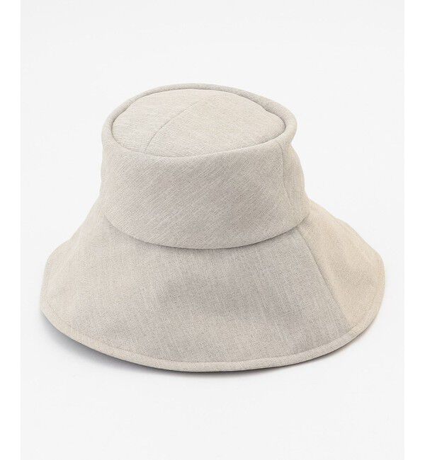 自由区「【洗える】フェイクリネンワイドブリム ハット」|キャップ・キャスケット|