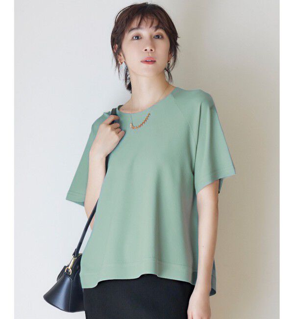 自由区「【接触冷感・UVカット・洗える】クレープストレッチAライン ニット」|ニット・セーター|ﾌﾛｽﾃｨｸ