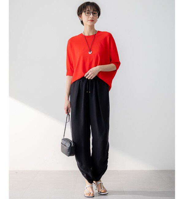 23区「【洗える】レーヨンポリエステルストレッチ ドルマン ニット」|ニット・セーター|