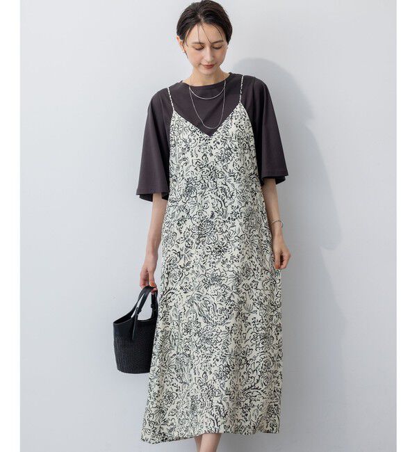 23区「【洗える】アンティークフラワープリント キャミソールワンピース」|ワンピース|ﾎﾜｲﾄﾍﾞ