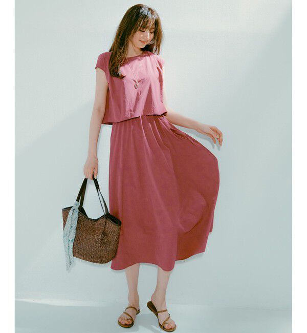 any SiS「【撥水】ウォーターサイド ワンピース」|ワンピース|レッド