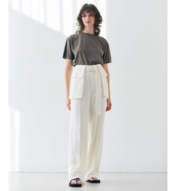 BEIGE,「【洗える】BERNARD / リネンワイドポケット付きラップベルト」|ベルト|