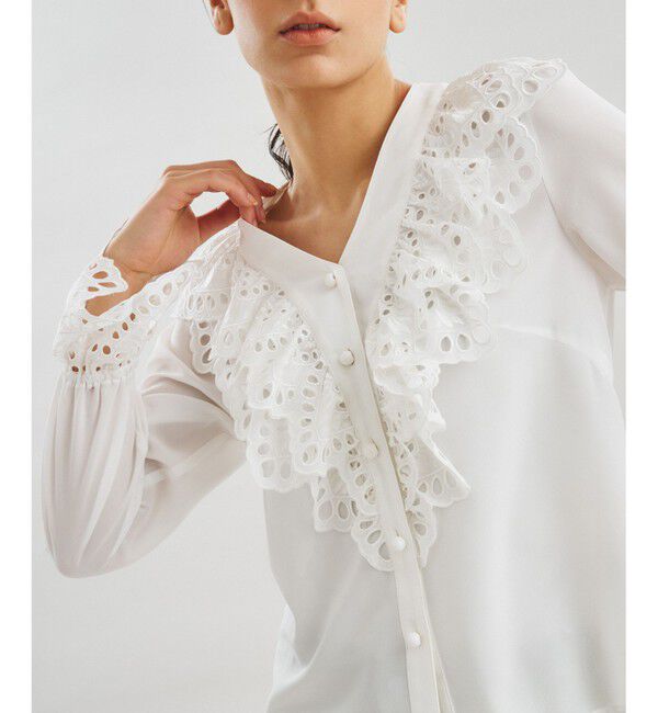  「フリルジョーゼットブラウス」|シャツ・ブラウス|