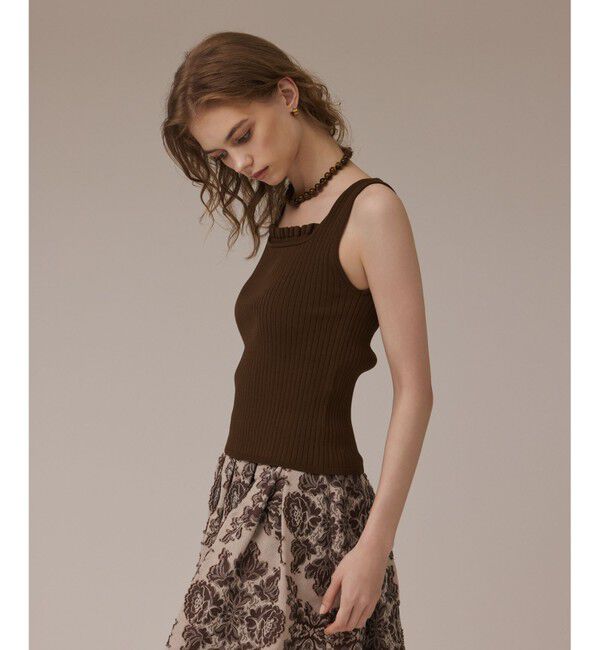 GRACE CONTINENTAL「リブフリルニットトップ」|その他|