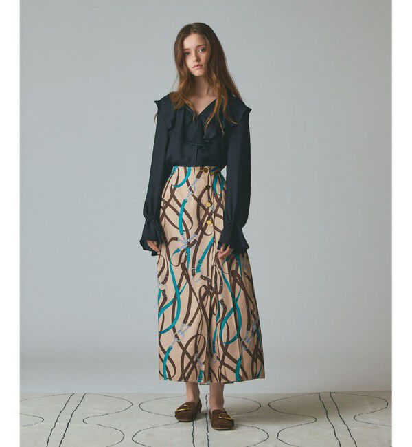 Grace Class「ベルトプリントアシメプリーツスカート」|スカート|