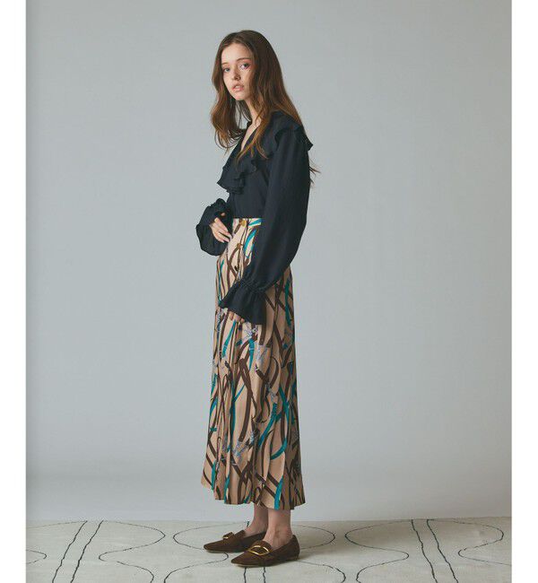 Grace Class「ベルトプリントアシメプリーツスカート」|スカート|