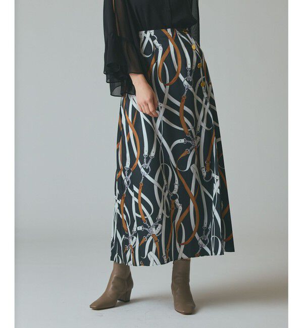 Grace Class「ベルトプリントアシメプリーツスカート」|スカート|