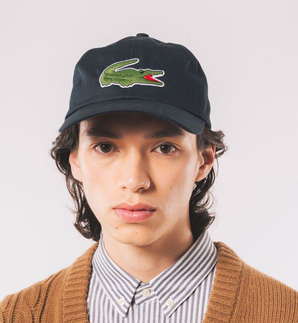 LACOSTE「オーバーサイズワニロゴステッチキャップ」|キャップ・キャスケット|ネイビー