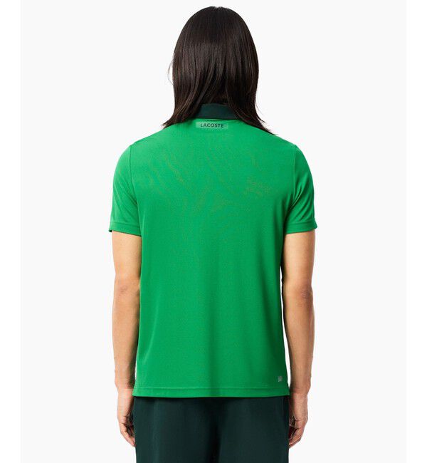 LACOSTE「UPF50＋ UVカット 『ノバク・ジョコビッチ』コートプリントウルトラドライ 半袖ポロシャツ」|ポロシャツ|