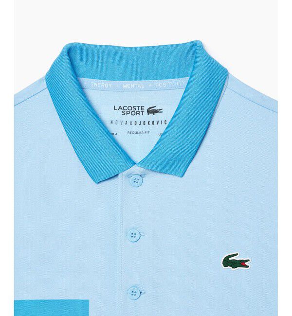 LACOSTE「UPF50＋ UVカット 『ノバク・ジョコビッチ』コートプリントウルトラドライ 半袖ポロシャツ」|ポロシャツ|