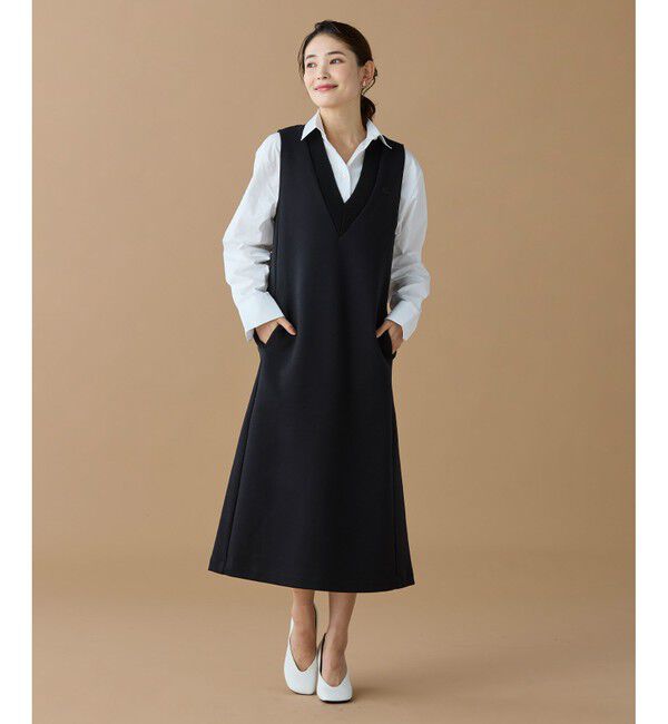 LACOSTE「ダンボールジャージニット ジャンパードレス / ジャンパースカート」|ワンピース|