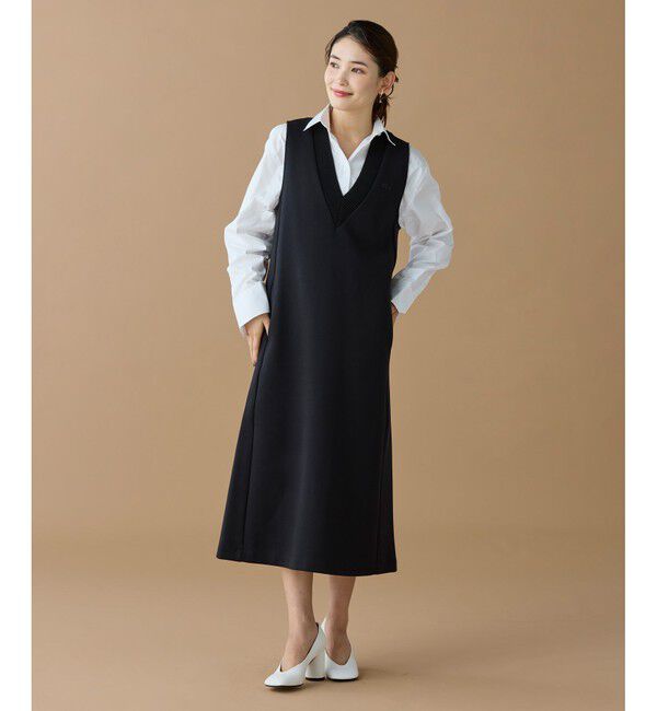 LACOSTE「ダンボールジャージニット ジャンパードレス / ジャンパースカート」|ワンピース|