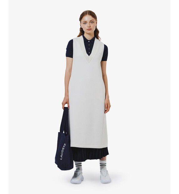 LACOSTE「ダンボールジャージニット ジャンパードレス / ジャンパースカート」|ワンピース|