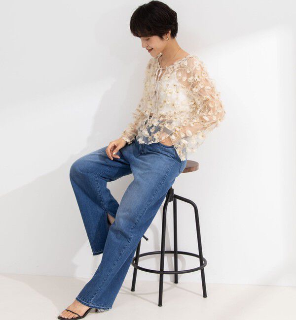 NOLLEY'S「《セットアップ対応》ウォッシャブルチュール刺繍2WAYブラウス」|シャツ・ブラウス|